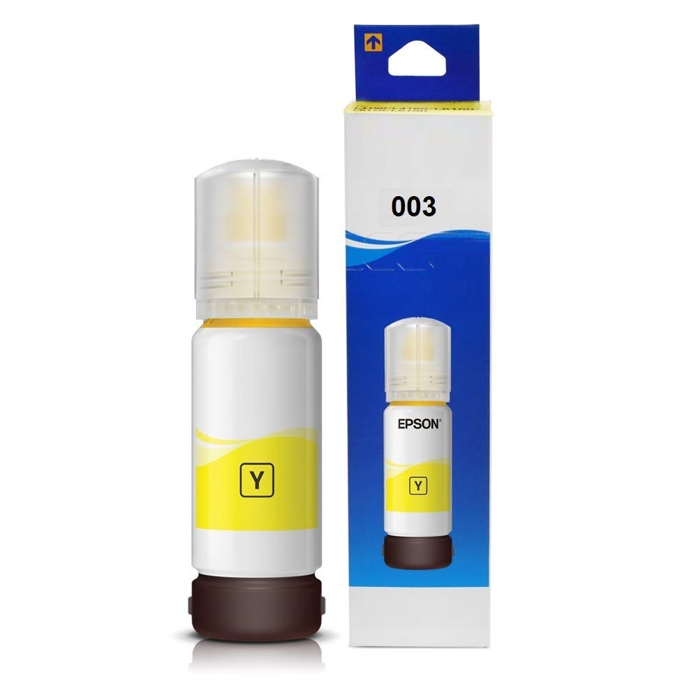 003 Refill Ink Bottle ( Yellow ) 70 ml , Compatible with Epson EcoTank L3110 /L3101/ L3150 / L4150 / L4160 / L6160 / L6170 / L6190 Printer Models